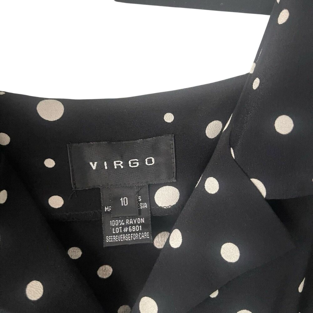 Virgo Black and White Polka Dot Dress - Picture 5 of 10